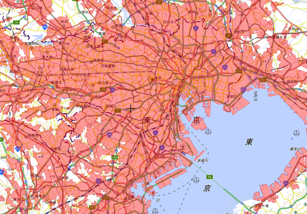 人口集中地区マップ