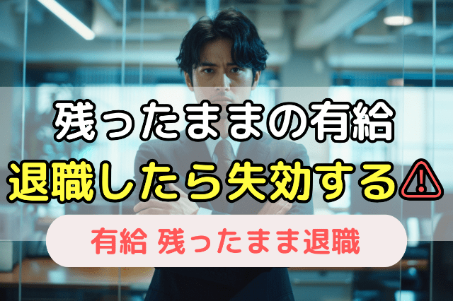 有給休暇は残ったまま退職すると2度と消化できなくなる
