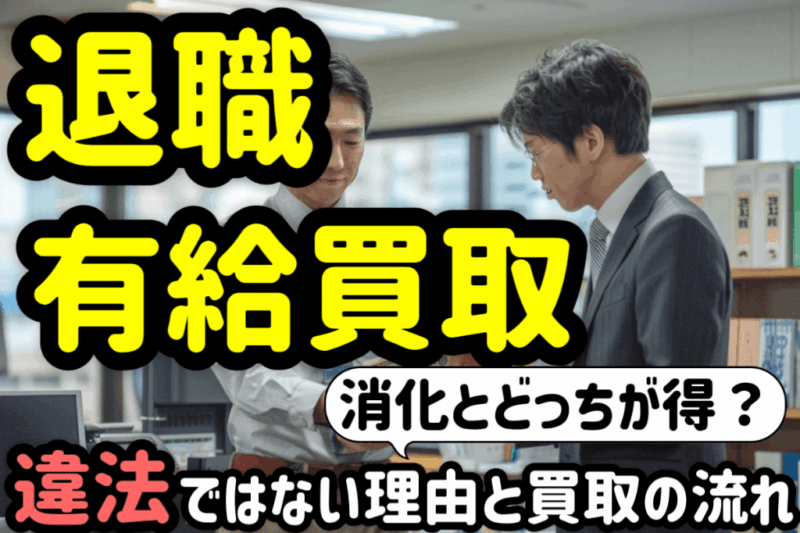 アイキャッチ：退職時に有給買取してもらえる？違法？消化とどっちが得かも含め解説