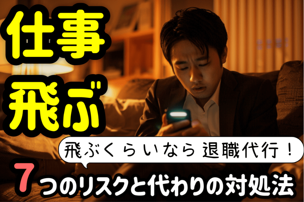 アイキャッチ：仕事を飛ぶとその後はどうなる？７つのリスクと飛びたい時の対処法！