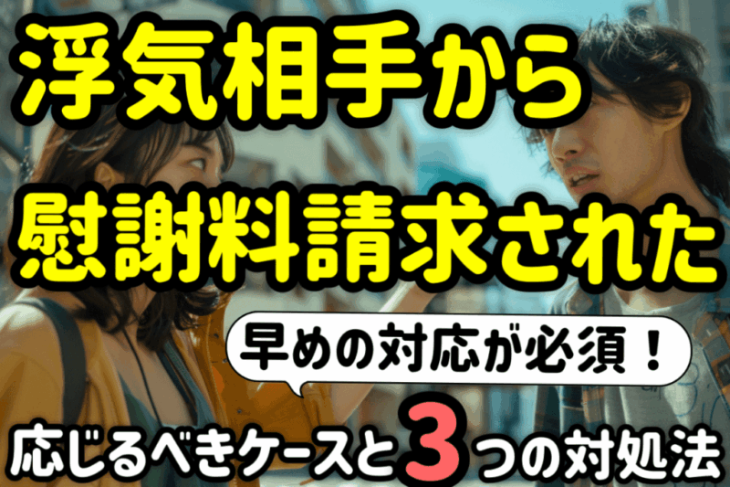 アイキャッチ：浮気相手から慰謝料請求された！応じるべきケースと3つの対処法とは
