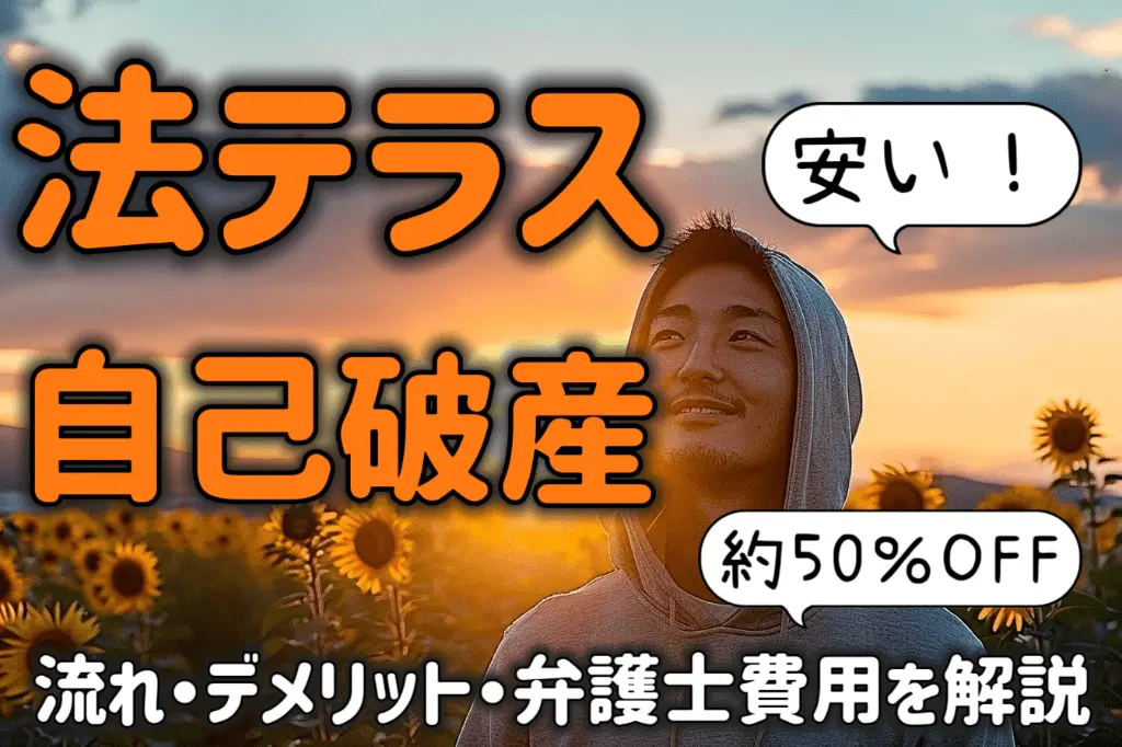 法テラスは自己破産の弁護士費用が安い!流れ・デメリットなどを解説